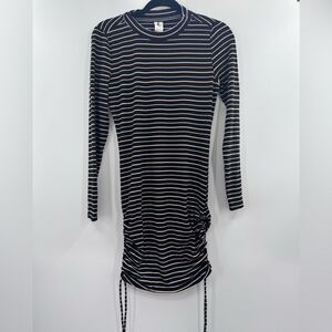 3/$20 Abound Stripped Side String Ruffle Long-Sleeve Dress size Small